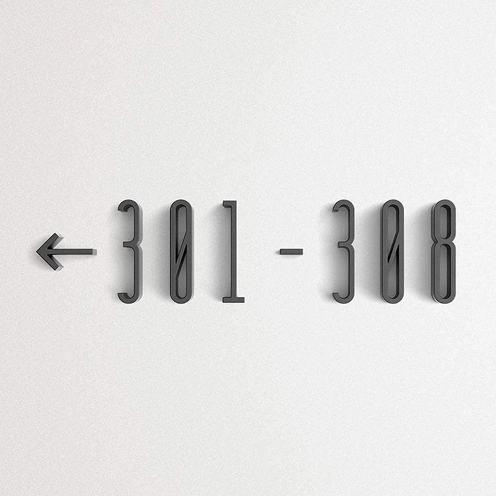 Self Adhesive Big Modern Door Number 4 Inch 100mm For Exterior House Apartment Plaque Mailbox Address Digits Sticker Sign Black