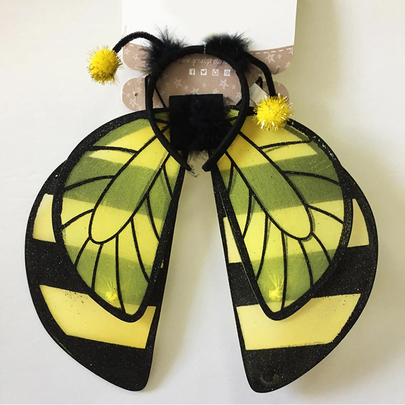 

Bee Wing Headband for Kids Cosplay Wing Hairband Photo Prop Headwear for Party Favors Role Playing Birthday Halloween Masquerade