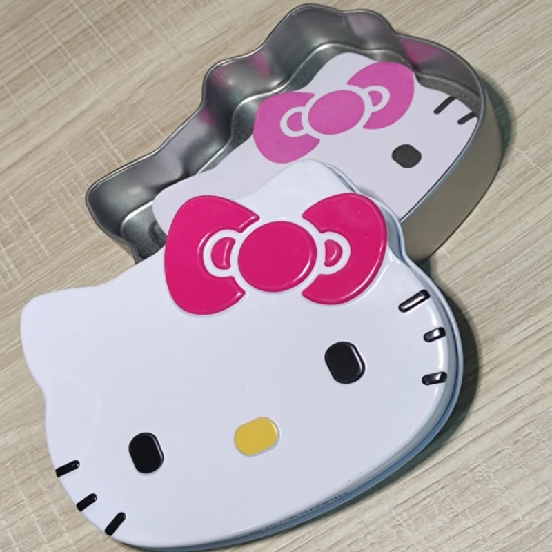 

Kawaii Hello Kitty универсальное железо Box, милый мультяшный удобный ящик для заметок, жестяной металлический ящик для хранения, аксессуары для женщин