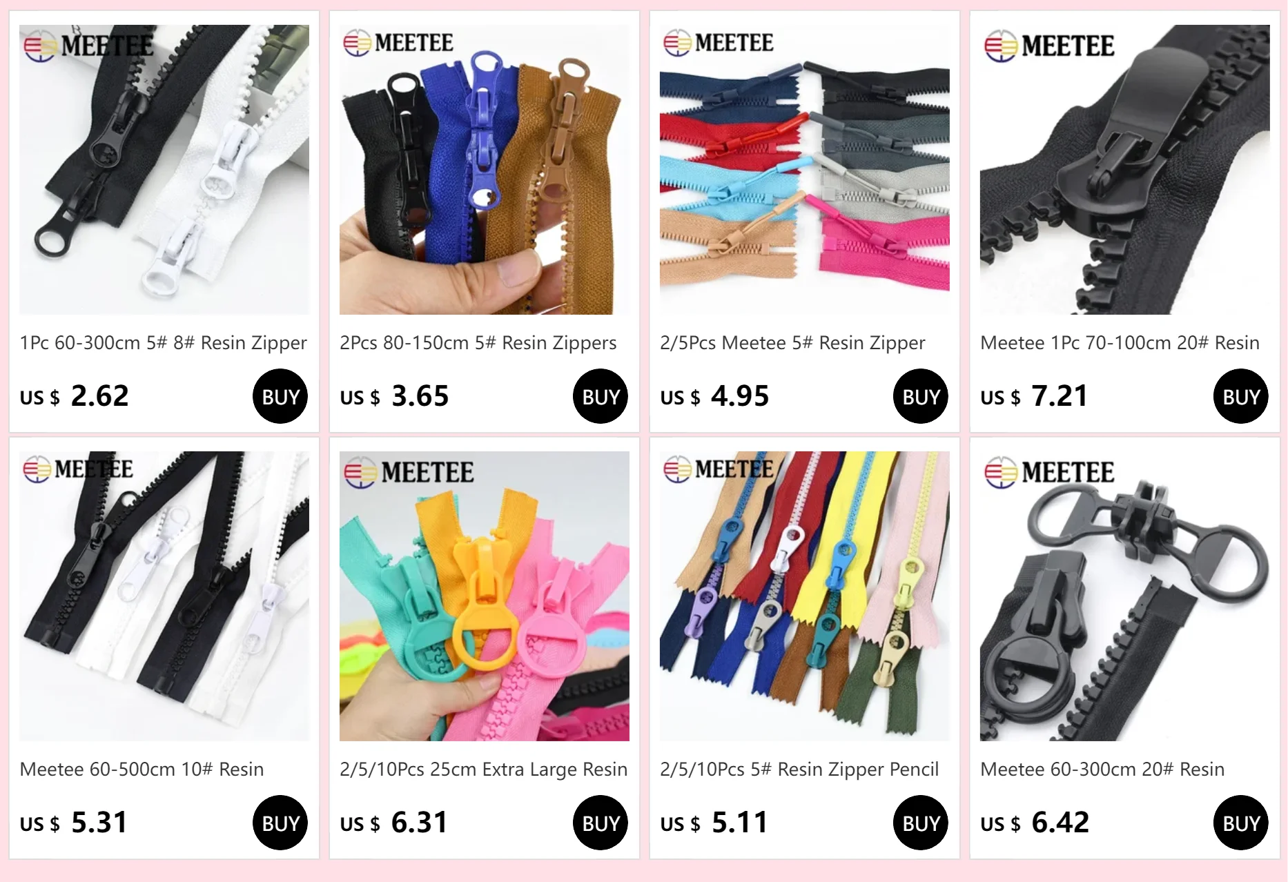 Description Picture 3 of item8# 15# Large Resin Zipper 70-150cm Double/Single Slider Open-end Zippers for Sew 20cm Close-End Pocket Zips Jacket Lock Long Zip