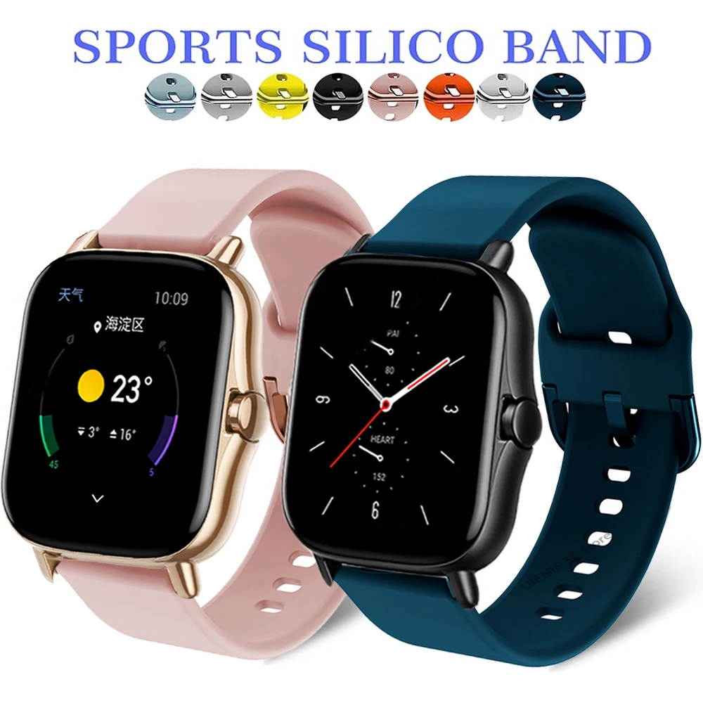 

Hot silicone strap for Xiaomi Amazfit GTS 2/GTR 42MM smartwatch Sport strap for Amazfit Bip U Lite replacement