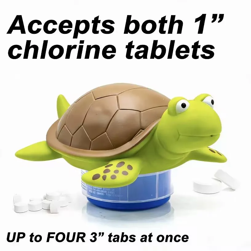 Chlorine Dispenser Cartoon Turtle Retractable Quick Floating Pool Chlorine Dispenser Swimming Pool Supplies