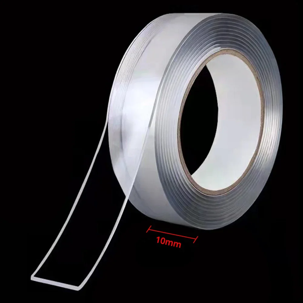 1mm Thickness Nanotape Waterproof Wall Adhesive Tracsless Double Sided  Transparent Reusable Resistant Heat Adhesive Cleanables - AliExpress