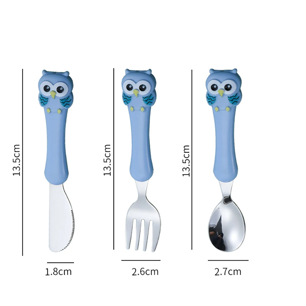 3-Piece Kids Stainless Steel Utensils Set 6