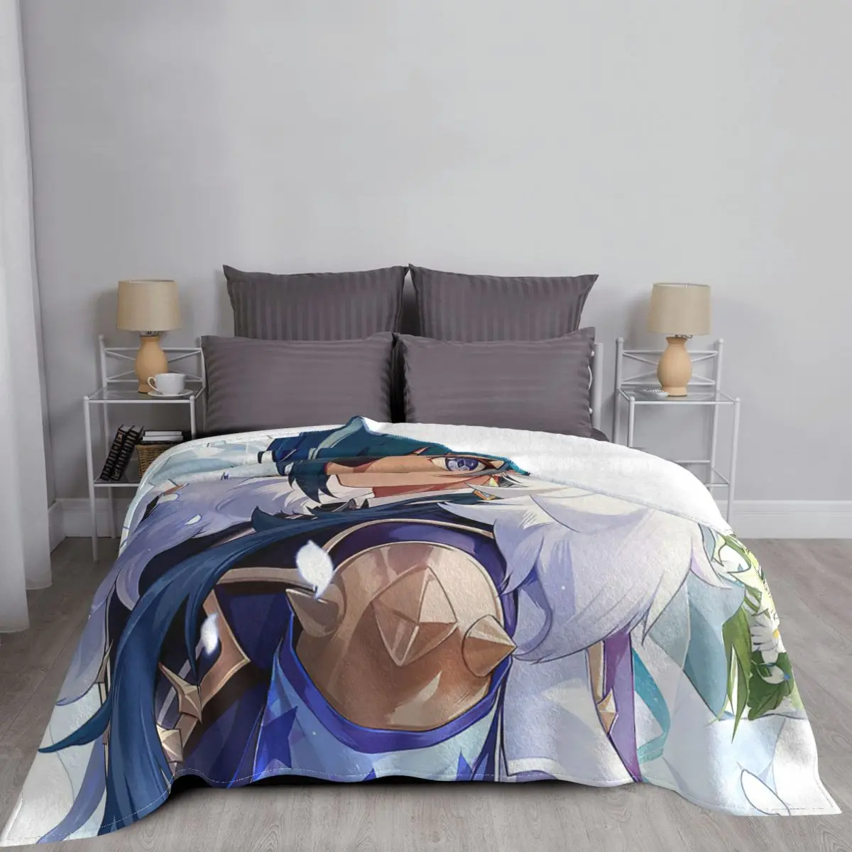 Kaeya-�ս� ����Ʈ �� ���, ���� ħ�� ����� 125x100cm ħ�뺸�� ���� �ִϸ��̼� ũ������Ƽ�� ������ ���