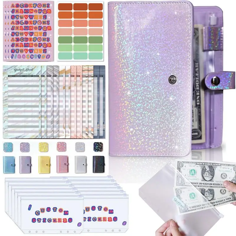 

A6 Binder Notebook Set Translucent Stylish Diary Journal Budget Binders Stationery School Office Supplies