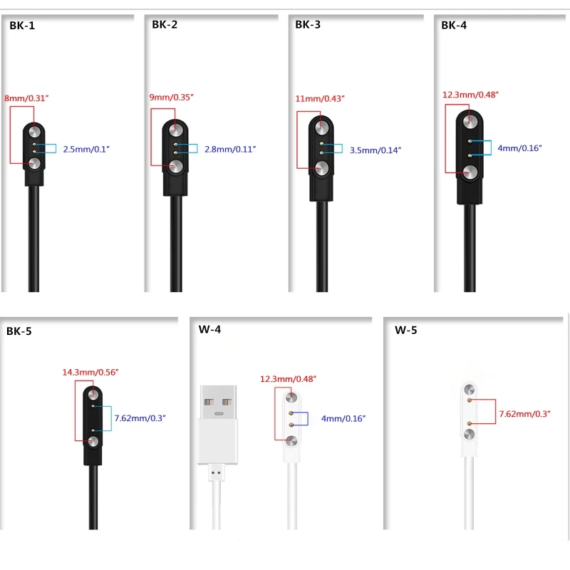 Hypervolt Charging Corduniversal 2 Pin Smart Watch Charge Cable - 5v/1a  Magnetic Charging Cord