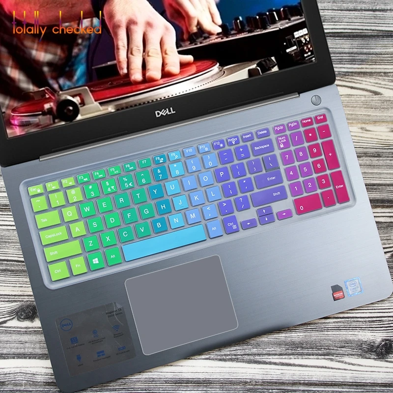 Silicone Keyboard Cover For Dell Inspiron 15.6" & 17.3" Laptops - Rainbow Protective Skin
