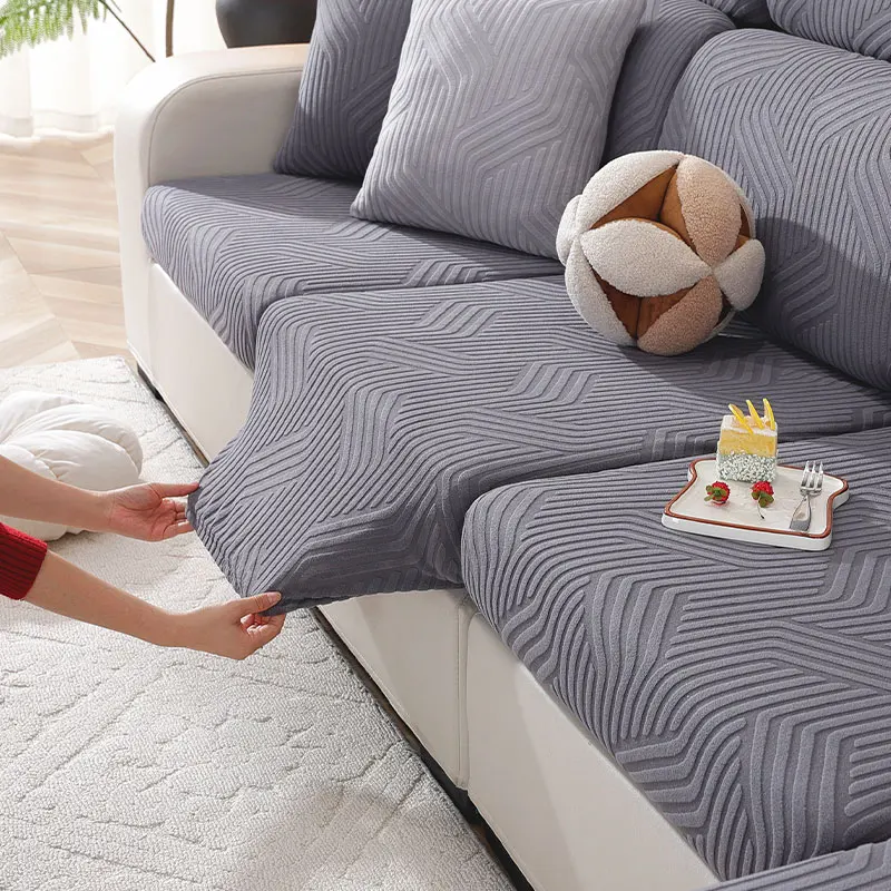 1 PC Sofa Seat Cover elastic jacquard Slipcover for Living Room easy to clean Couch Cover a pattern of stripes 4