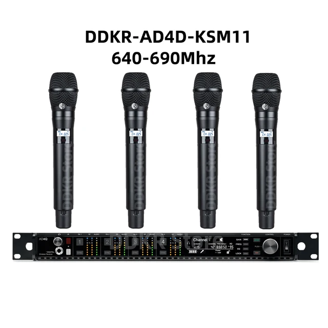 완벽한 소리 전달을 위한 DDKR 4 채널 무선 마이크 시스템