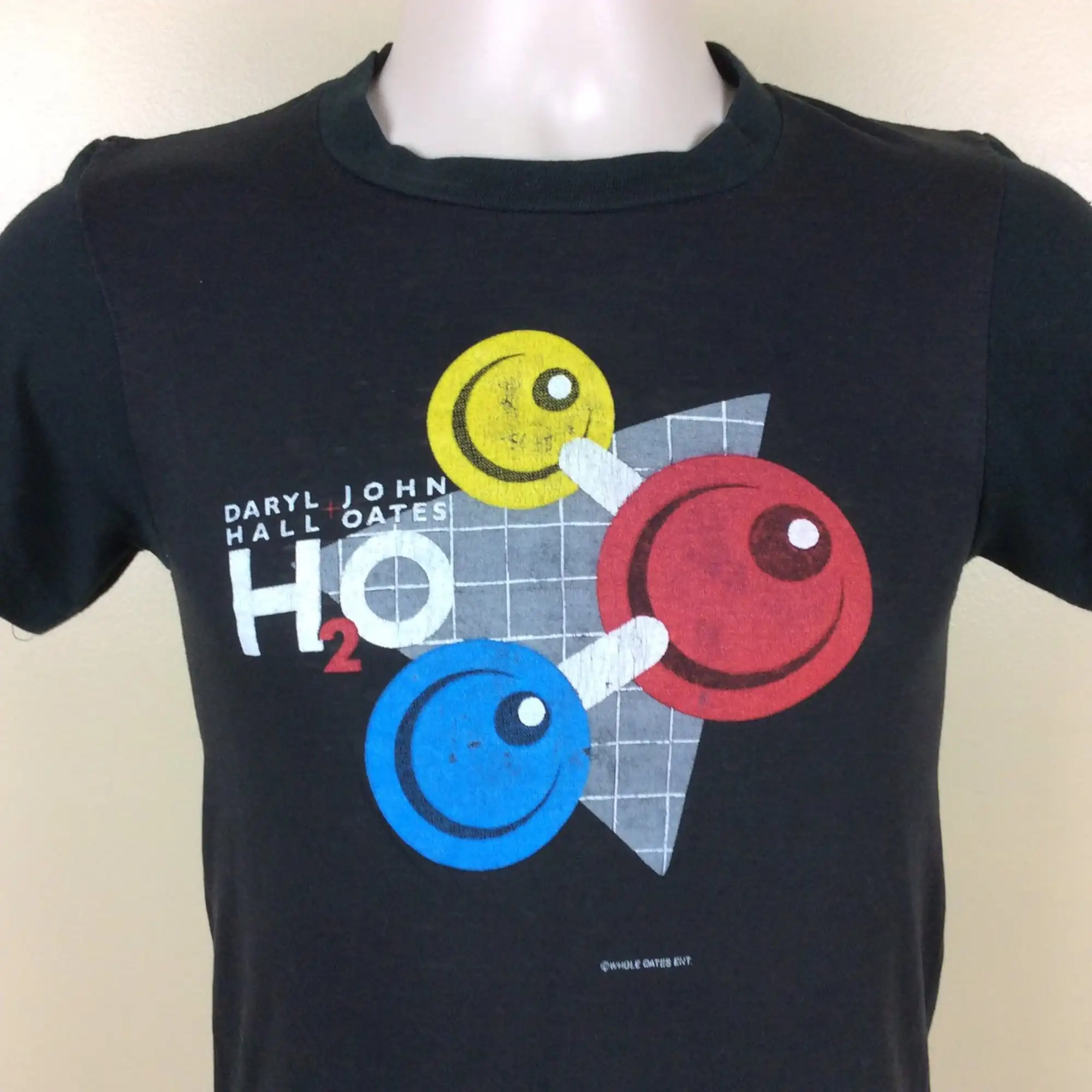 Vtg 1983 Daryl Hall & John Oates H2O Concert Tshirt Black Xs/S 80S Rock Band Hall And Oates