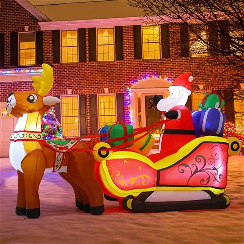 Inflatable Santa Reindeer Sled 2