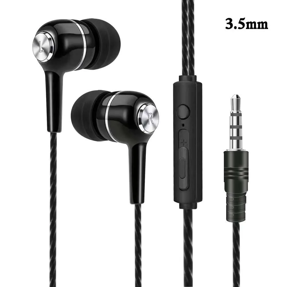 Versatile Wired In-Ear Earphones with Microphone & Enhanced Bass