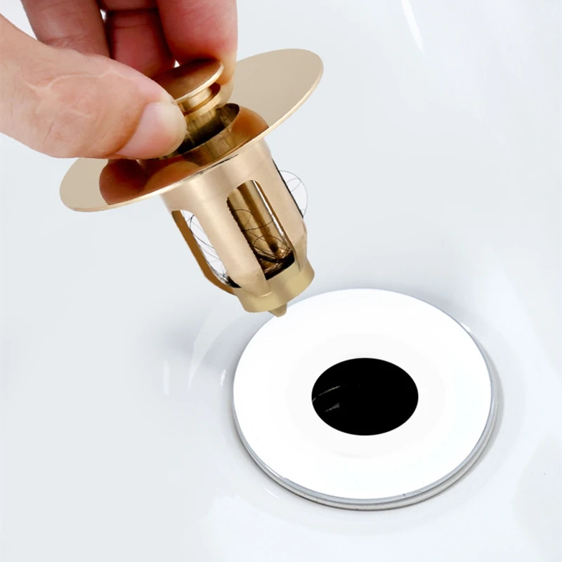 

1PC Brass Black/Silver/Gold Bounce Filter Compression Sewer Bench Basin Drain Replacement
