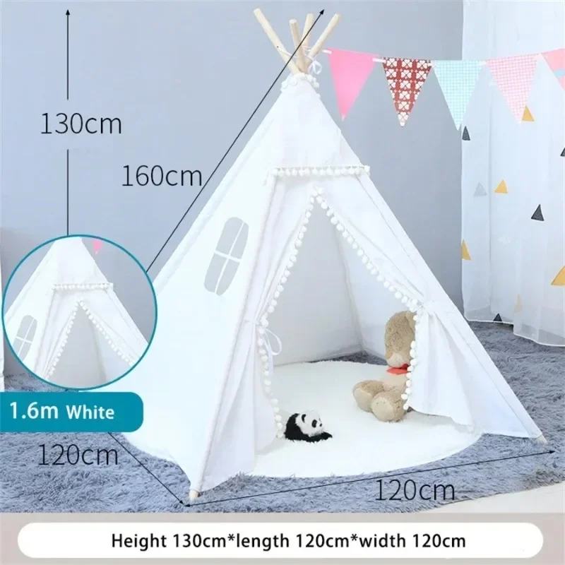 1.35M kids play tent house Children Outdoor Household Wigwam Portable Folding Child Tipi Teepee Girl and Boy Castle Play Room 4