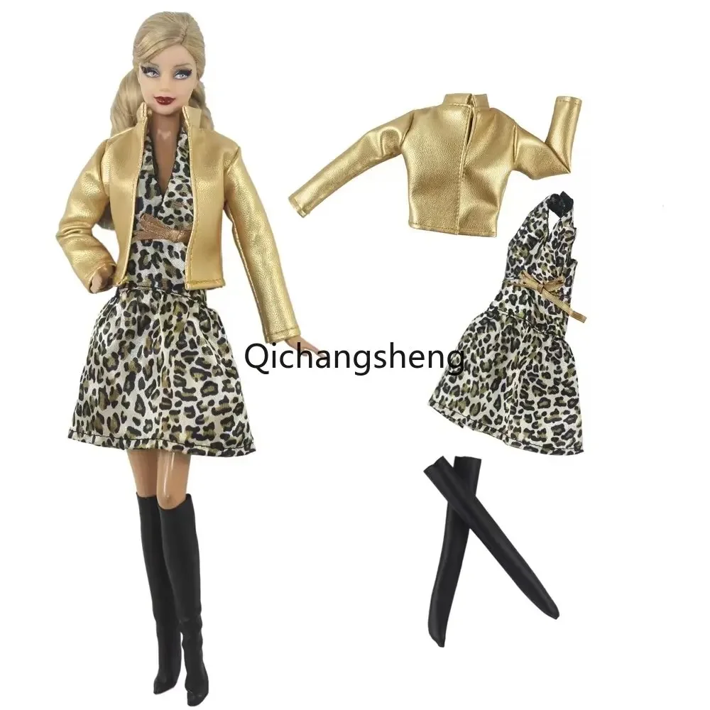 Golden Leather Jacket Coat Boots Little Gown 11.5