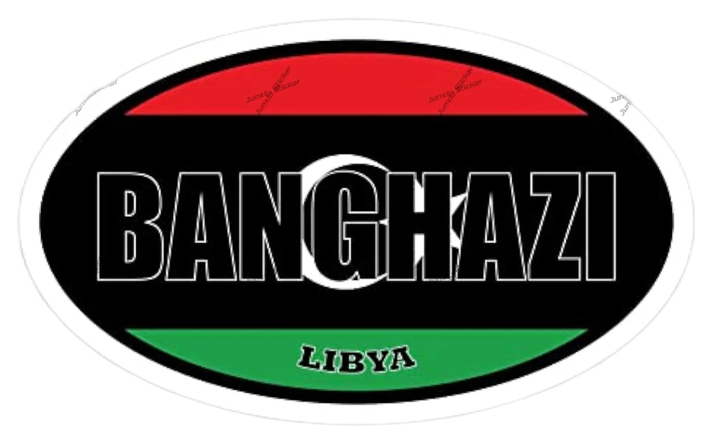 Рисунок 2 - Banghazi Ливия флаг овальная наклейка