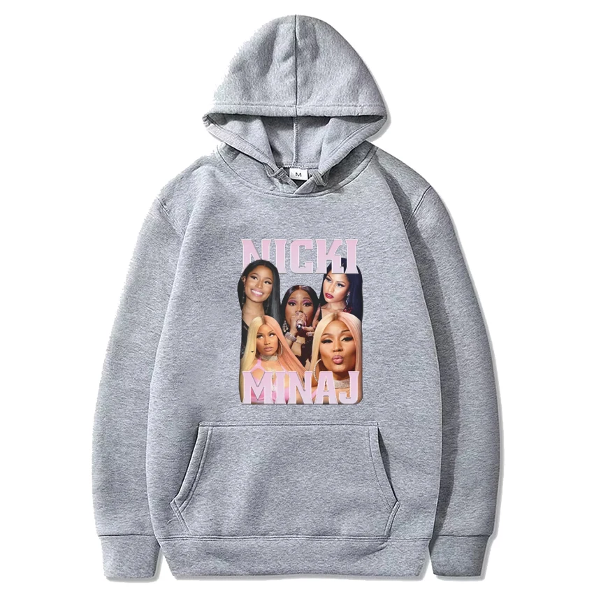 Hot Rapper Nicki Minaj Fashion Graphics black Hoodie Men Women Hip Hop Casual streetwear Unisex Fleece Long sleeve Sweatshirt