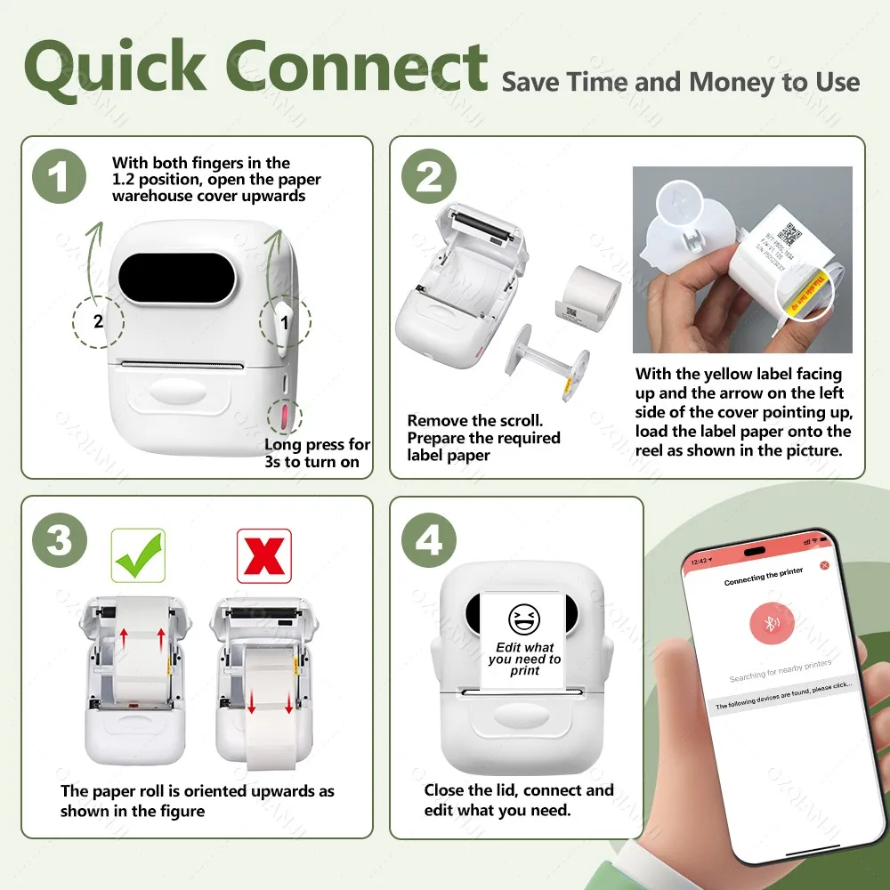 Marklife P50 Thermal Mini Wireless Label Sticker Printer Suitable For Small Business Home Office Portable Machine For Smartphone