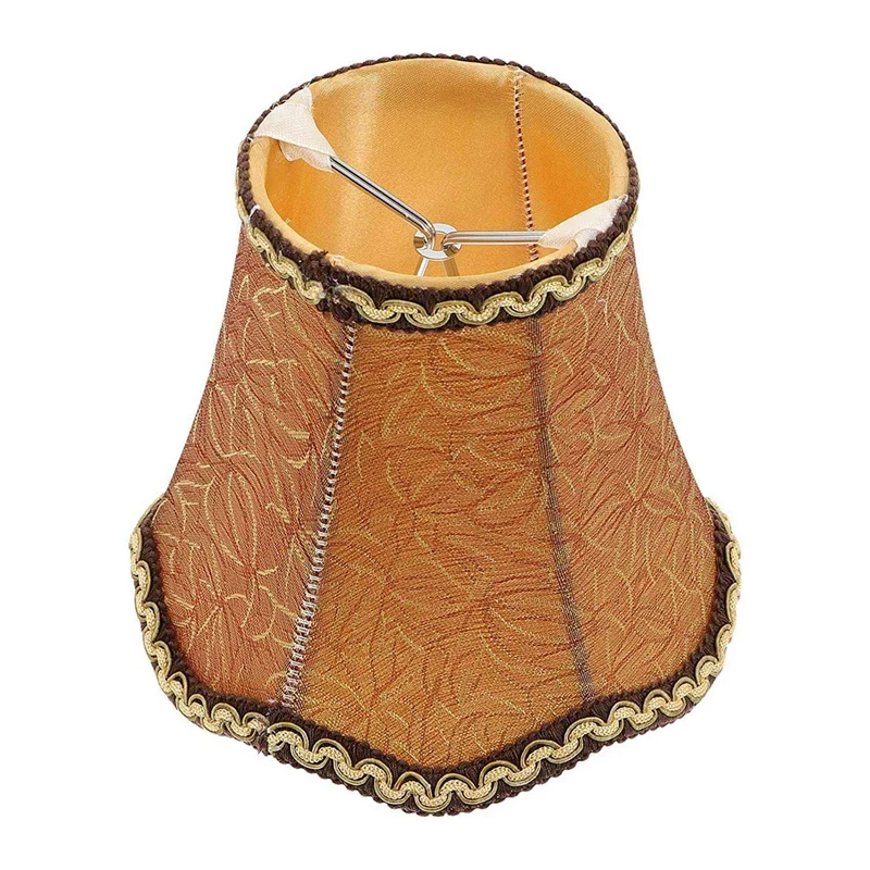 

2X Chandelier Lamp Shades Fabric Cloth Clip On Light Shades Lamp Cover Drum Shade Lampshade Bulb Cover 13Cm