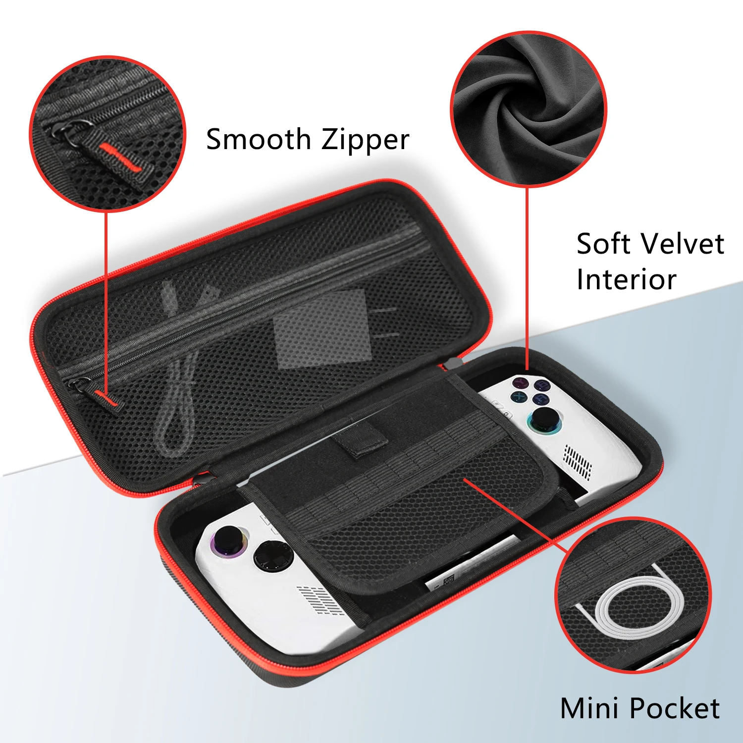 ROG Ally / Ally X와 호환되는 운반 케이스, 하드 EVA 보관 가방 보호 커버 핸드백 휴대용 게임 콘솔