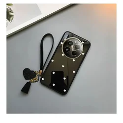 Love Heart Pattern Tempered Glass Shockproof Protection Case with Tassel Lanyard for Realme P1 5G (L-836)
