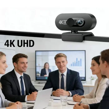 Webcam 4K Full HD 2K 1080P per PC, nuova mini webcam con microfono, autofocus USB, per computer e laptop