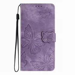 Butterfly Design Wallet Flip Phone Case with Card Slot for P20 Lite 2018 (Purple)