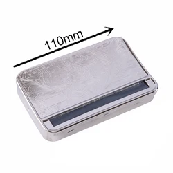Premium Metal Cigarette Case & Rolling Machine - Ultimate Tobacco Rolling Tool and Smoking Accessory (110mm Silver)