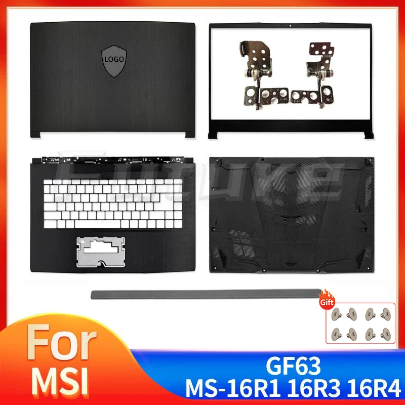 새로운 MSI GF63 8RC 8RD MS-16R1 후면 뚜껑 상단 케이스 노트북 LCD 뒷면 커버/베젤/손목 받침대 커버/하단 케이스/경첩/힌지 커버