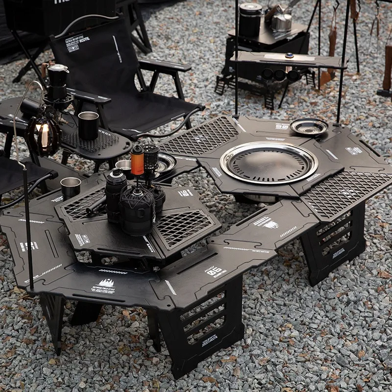 Foldable Detachable Hexagonal Table