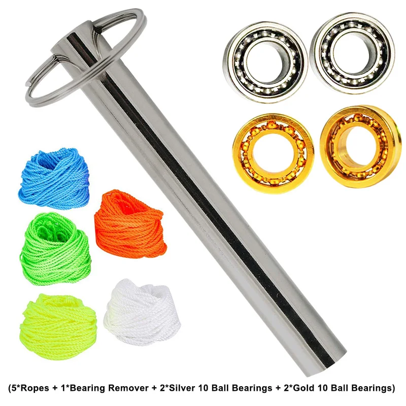 Metal YoYo Ball Parts 10Pcs/Bag UR188 Yoyo Bearing/Yoyo Nylon String Rope/Yoyo Bearing Remover Removal Tool for Yoyo Ball Toy