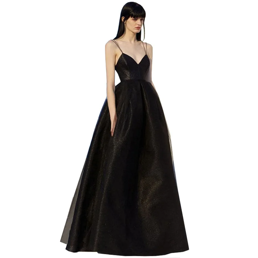 mancha-de-lamour-feminina-elegante-vestido-de-noite-sexy-vestido-de-baile-para-banquete-cinta-de-espaguete-decote-v-simples-moda-2024