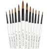 12 PCS Round Paint Artist Brushes Set for Acrylic Watercolor Oil Painting, Crafts, Canvas, Rock, Miniature Model & Fine Detail 1
