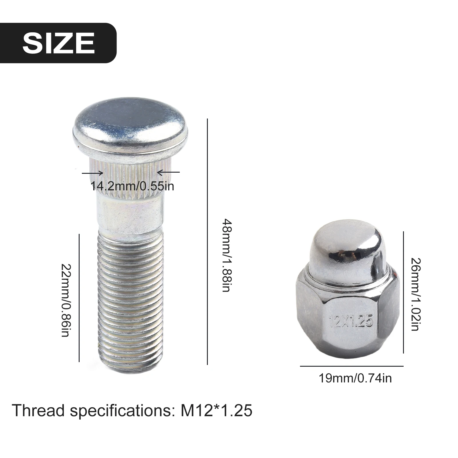 Car Wheel Hub Ring M12*1.25 Wheel Hub Bolt Stud & Nut SET for Forester 2009-28365FE001 & 28171AJ000 for Ascent for BRZ 2013 -