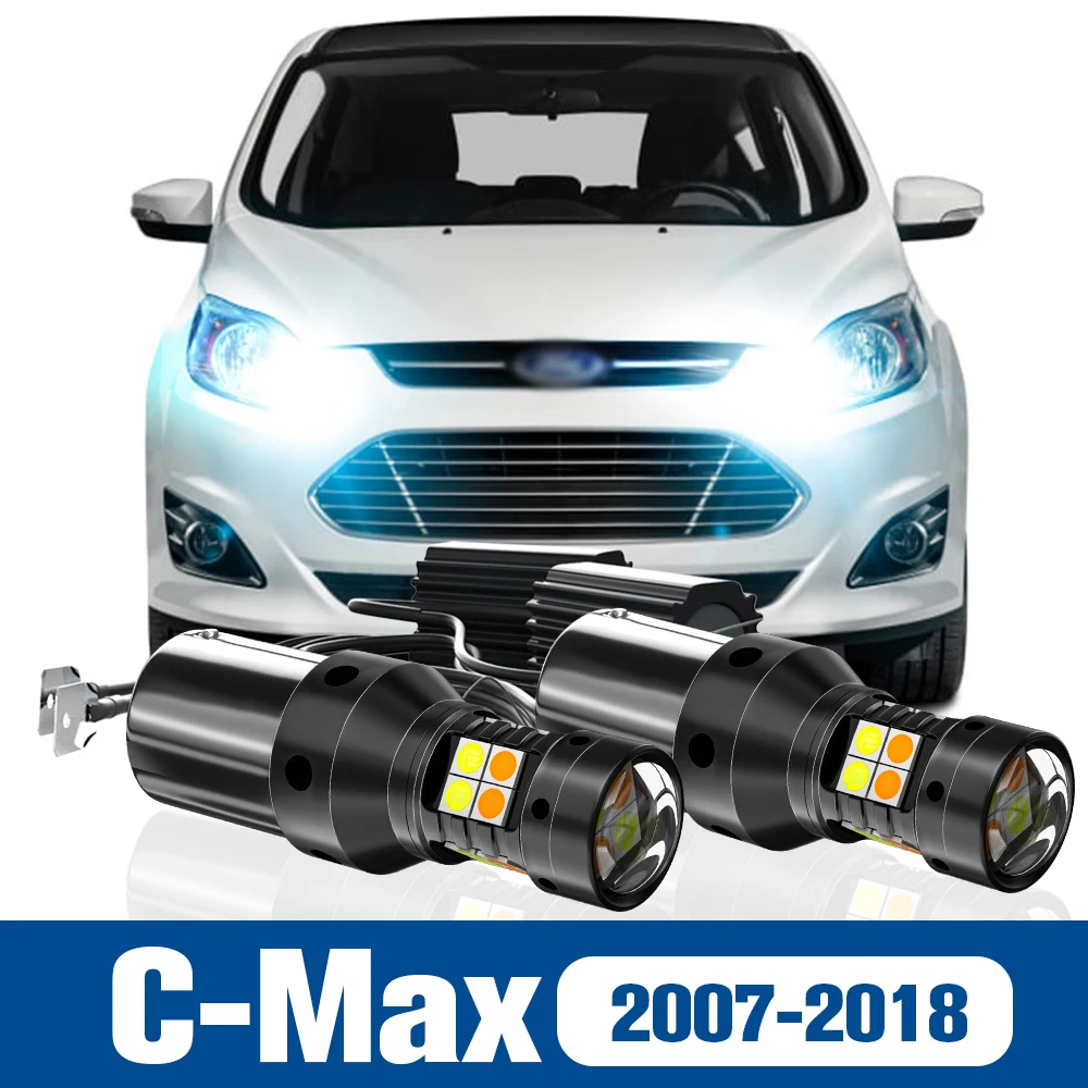 

2pcs LED Dual Mode Turn Signal+Daytime Running Light DRL Accessories Canbus For Ford C-Max CMax C Max 2007-2018 2010 2011 2012