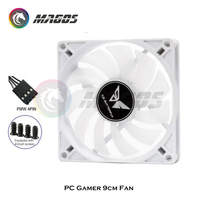 Gabinete pc Ventilador Argb Suporte Fino 5v 3pin Argb Mais 4pin Controle Pwm Preto Branco 9cm Ultrafinos 9015 9025 15 mm 25 mm - Imagem 5