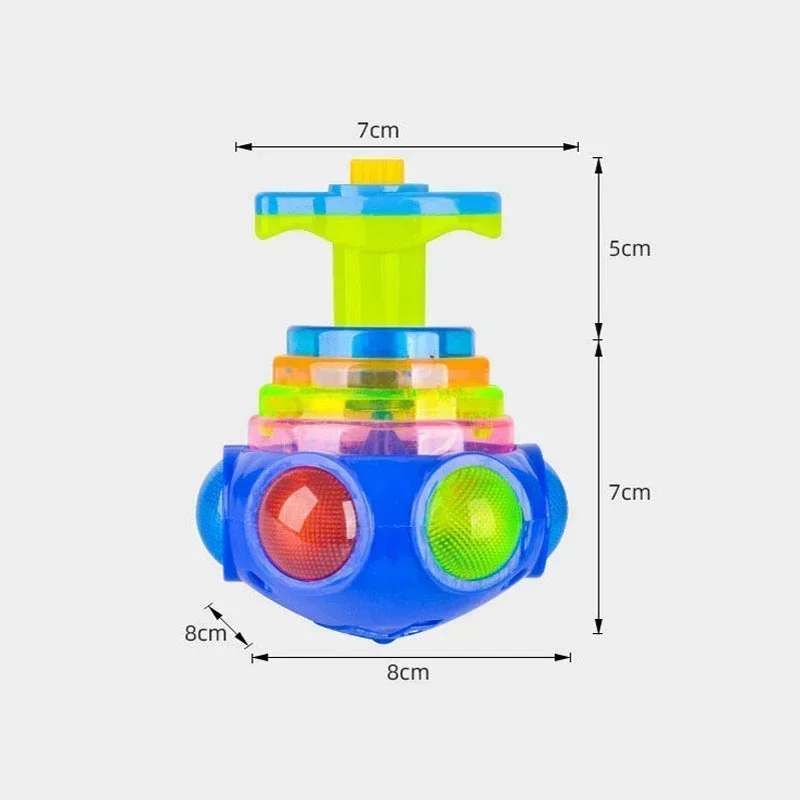 Bagged Round Luminous Toy Light Music Rotating Gyro Fidget Spinner Spinning Top Toys Random Color Children's Gifts