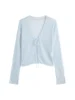 ZIQIAO Petite Size Self-made V-neck Light Knitted Cardigan for Women 2025 Spring New Versatile Casual Elegant Tops 25ZQ91160 5