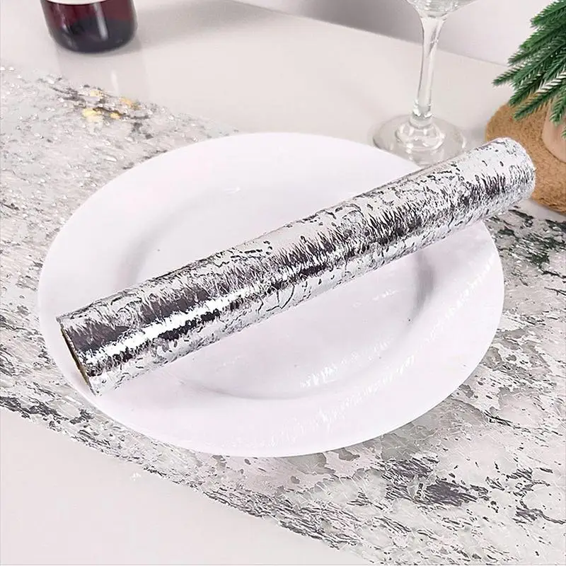 Glitter Gold Table Runner Thin Mesh Sparkle Table Runner Roll Birthday Party Christmas Wedding Valentine's Day Decorations