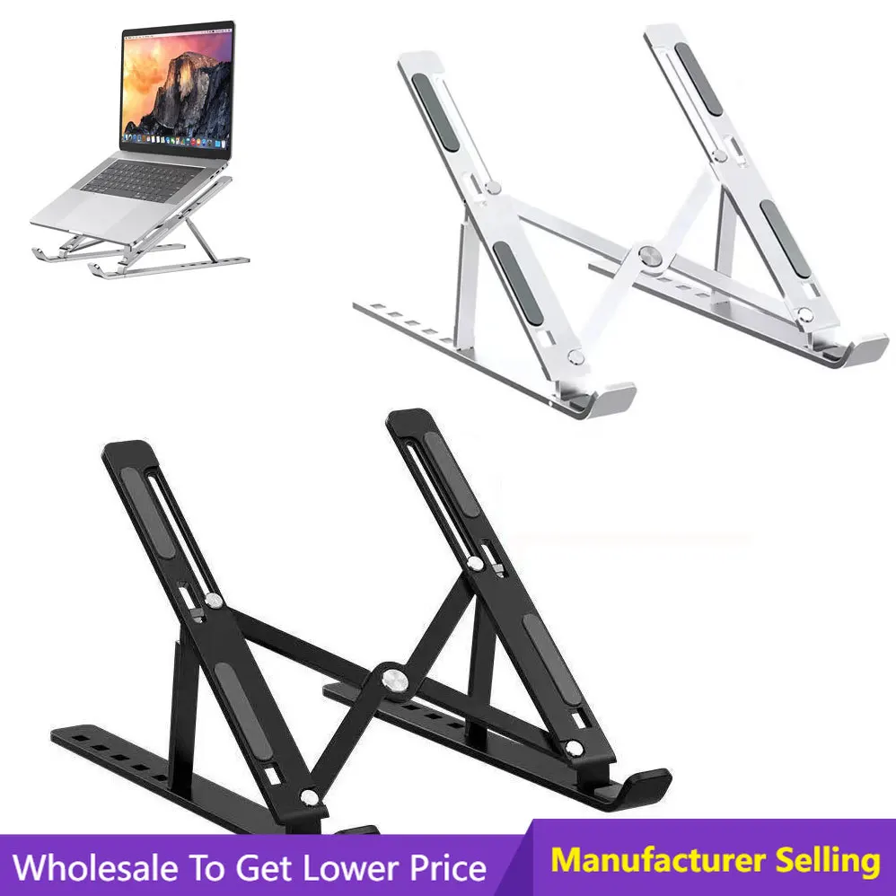 Laptop Stand Aluminum Notebook Support Computer Bracket Adjustable Riser Desktop Bracket Accessories Foldable Lap Top Base 4pcs clamp holder roller blind ancable double roller blind no drilling replacement part accessories set clamp support bracket