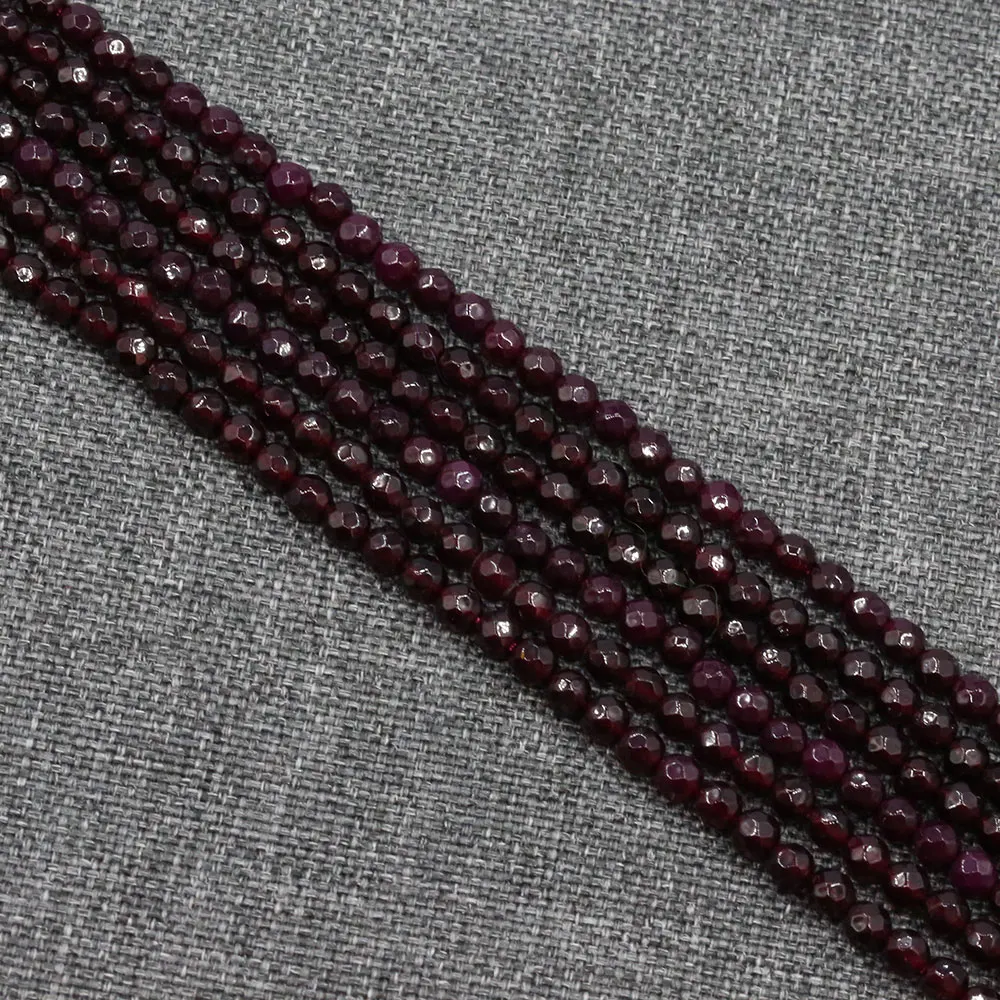 APDGG 4mm 5 Strands Natural Purple Rose Agate Faceted Round Beads Gemstone Beads 15