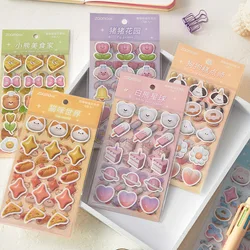 3pcs Kawaii Cartoon Rabbit Bear Hand Account Stickers DIY Journal Photo Album Notebook Decoration Cute Office Student Stationery