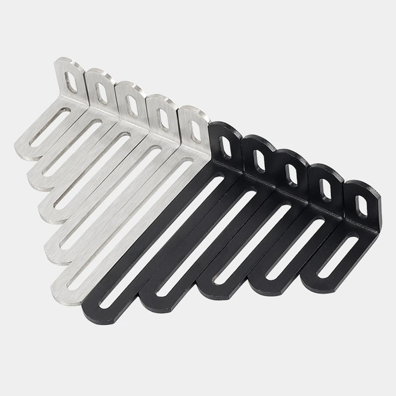 Stainless Steel Angle Bracket 5Pcs Adjustable 90 Degrees Right Angle Fixed Sheet Metal Equipment Movable