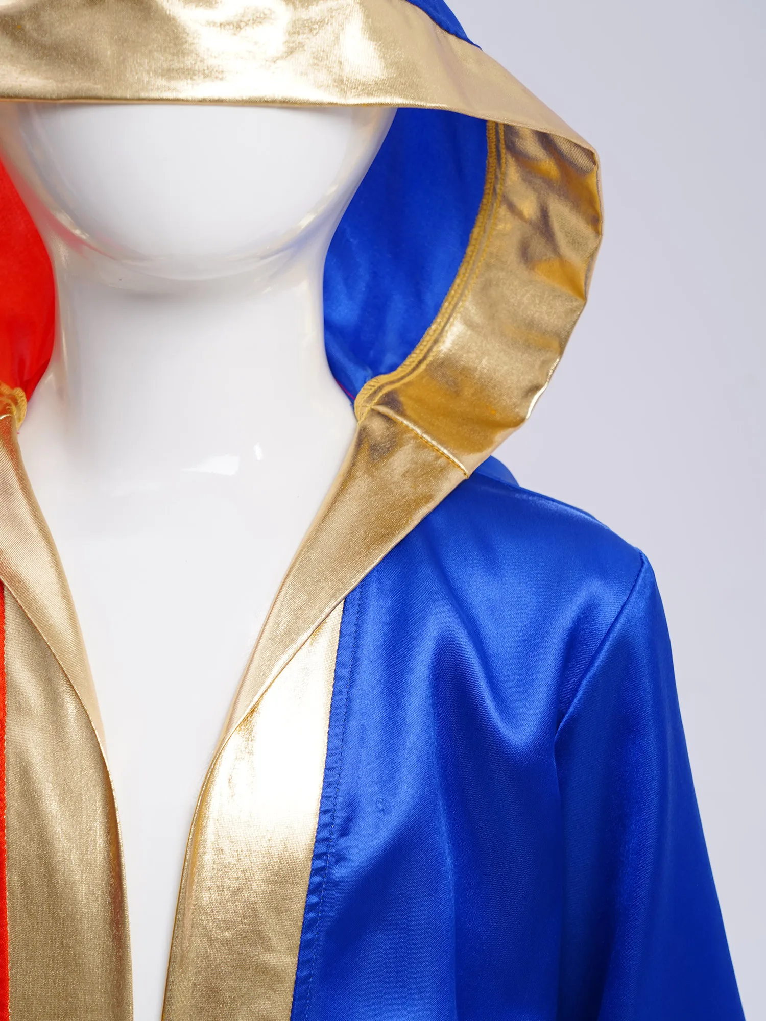 Children Fight Grappling Costume Boxing Robes Bjj Pugilism Boys Kids Muay Thai Modern Sport Hooded Boxer Robe with Metallic Belt