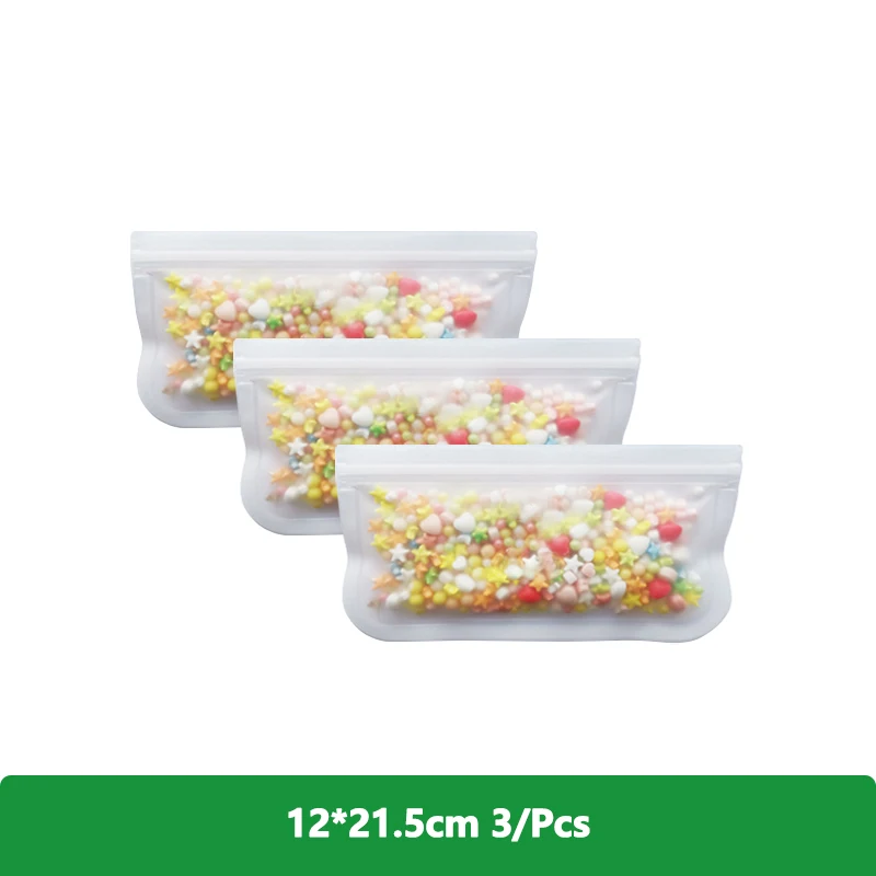 Set 3 Sacchetti Per Alimenti In Silicone Riutilizzabili – 500/1000/1500 Ml, A Prova Di Perdite, Per Microonde, Freezer E Lavastoviglie - 2