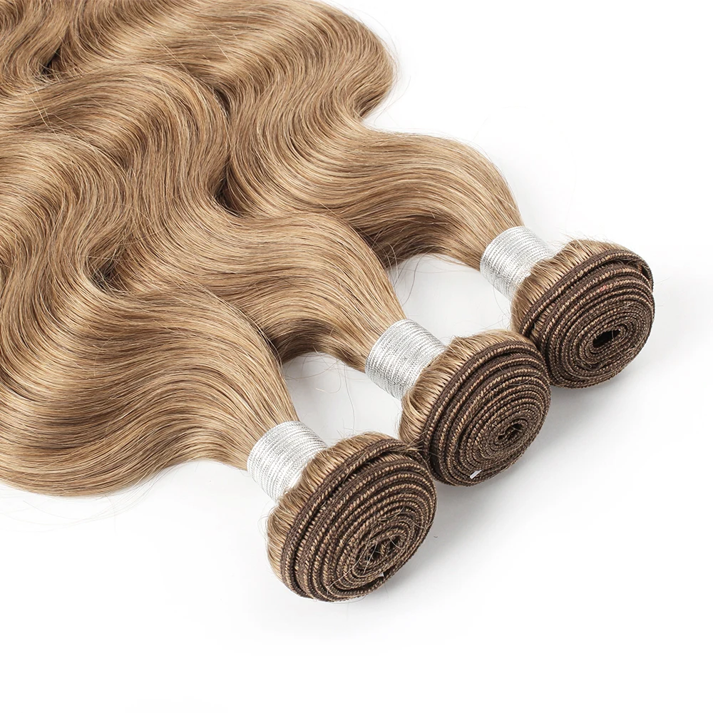16-30 inch 1 Bundle Human Hair Weave Body Wave #27 Honey Blonde #8 Ash Blonde #30 Ginger Brown Human Hair Extension Bobbi