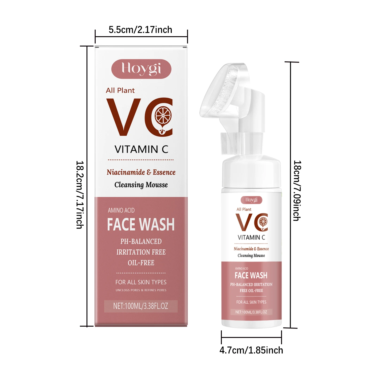 Vitamin C Facial Cleanser Deep Cleansing Moisturizing Blackhead Removal Brightening Skincare Face Wash Foam Facial Cleanser 6