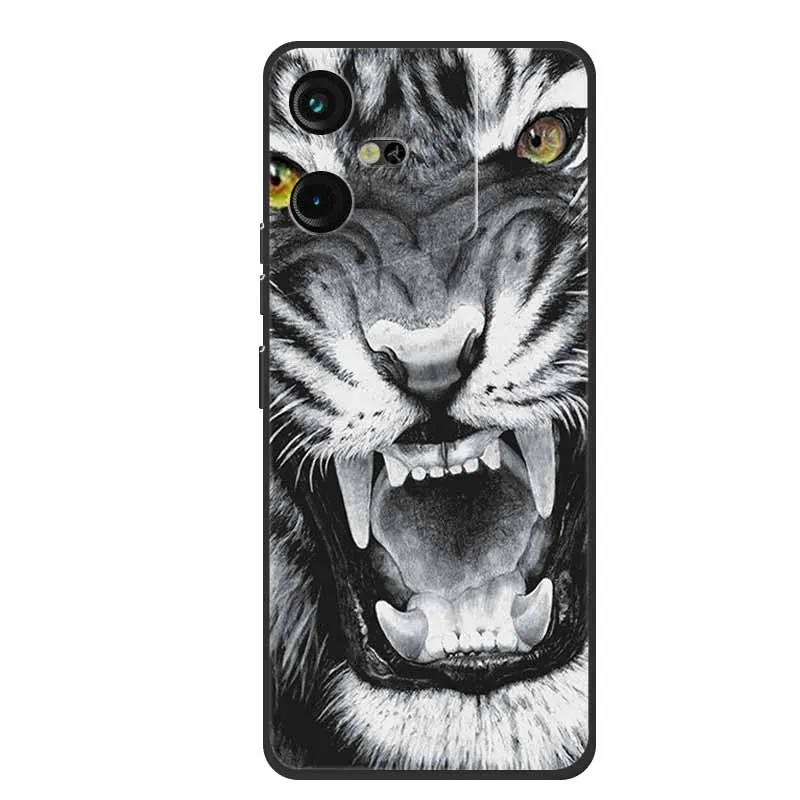 Luxury Soft Silicone TPU Phone Back Cover with Animal Wolf Design