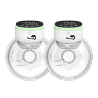 2/1pcs Wearable Breast Pump BPA-free Portable Electric Breast Pump Hands Free Low Noise Milk Collector for Breastfeeding 1
